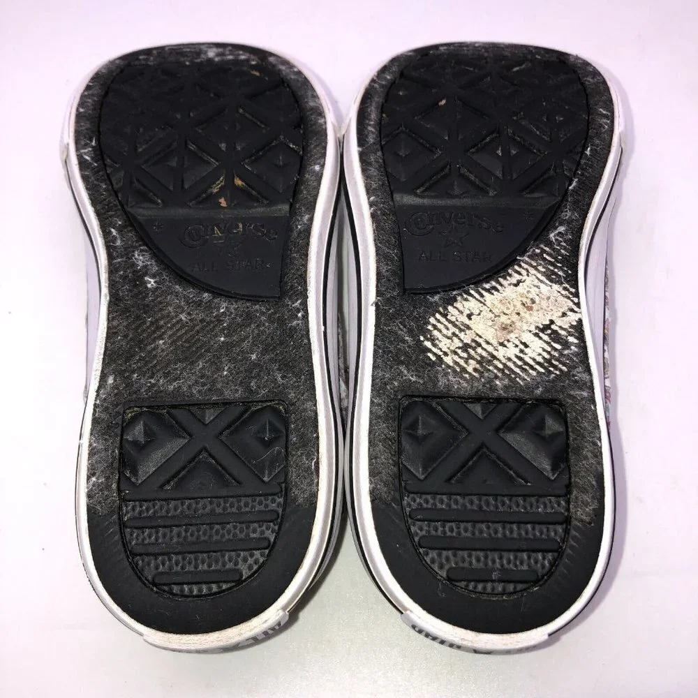 Converse All Star Youth Size 2 Skulls Day of the Dead Low Top Sneakers Shoes